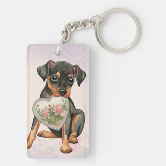 Min Pin Heart Mam Sleutelhanger (achterkant)