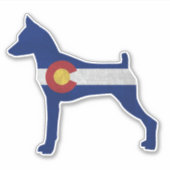 Min Pin Hondenras Colorado Vlag Sticker (Voorkant)