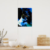 MIn Pin in blauw Poster (Keuken)