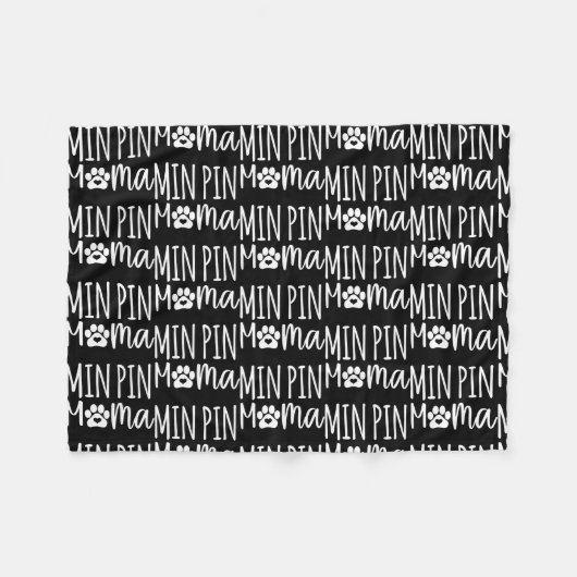 Min Pin Mama Cute Miniature Pinscher Dog Paw Fleece Deken (Voorkant (Horizontaal))