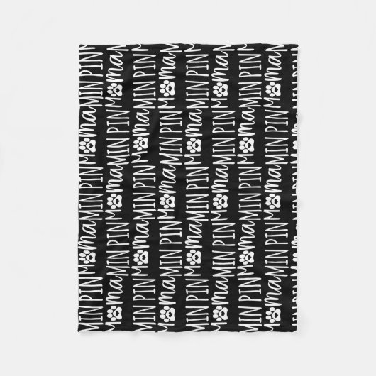 Min Pin Mama Cute Miniature Pinscher Dog Paw Fleece Deken (Voorkant)