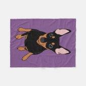 Min Pin Miniature Pinscher Blanket Fleece Deken (Voorkant (Horizontaal))