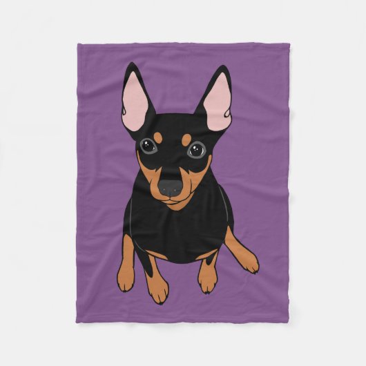 Min Pin Miniature Pinscher Blanket Fleece Deken (Voorkant)