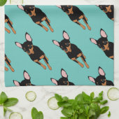 Min Pin Miniature Pinscher Kitchen Towel Theedoek (Gevouwen)