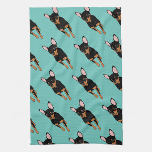 Min Pin Miniature Pinscher Kitchen Towel Theedoek