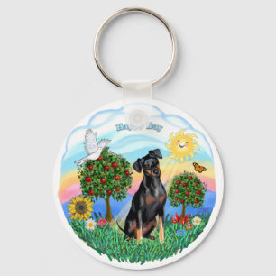 Min Pin (natuurlijke oren) Sleutelhanger