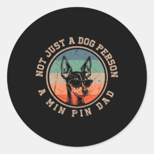 Min Pin Papa Grappig Bernard Dog Papa Vaders Dag M Ronde Sticker