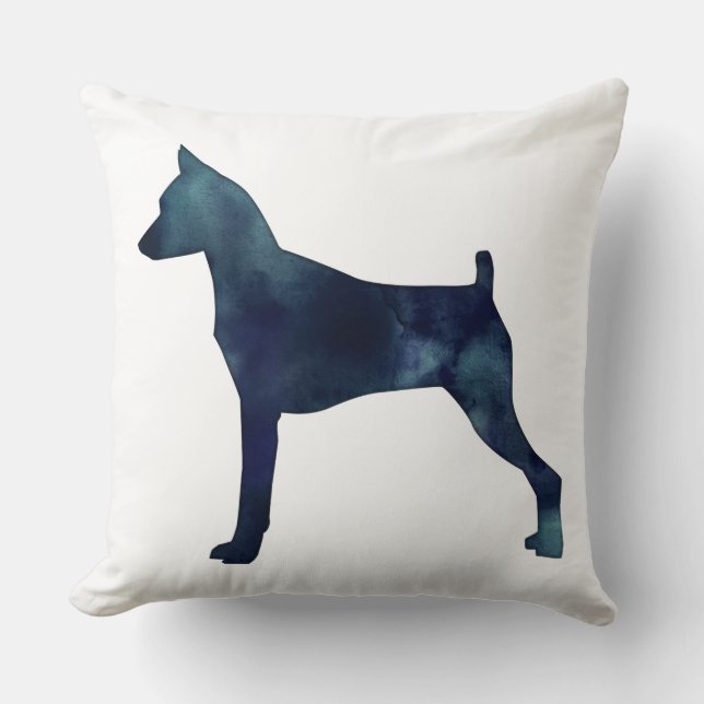 Min. pop - Zwarte Waterverf Silhouette Kussen (Voorkant)