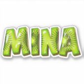 Mina Name Kiwi Design Aufkleber Sticker (Voorkant)