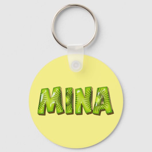 Mina Name Kiwi Design Schlüsselanhänger Sleutelhanger (Voorkant)