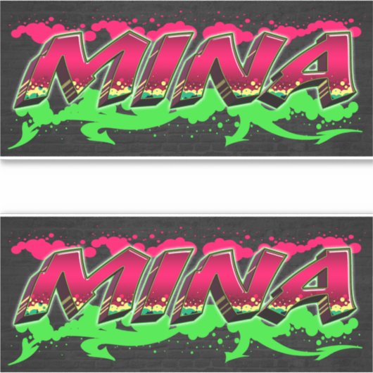 Mina Vorname Name Graffiti Aufkleber Sticker (Voorkant)