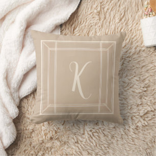 Minamalist Taupe & Cream Monogram Kussen