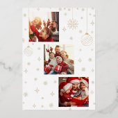 Minamalist Witte Kerstboom 3 Fotocollage Folie Feestdagenkaart (Achterkant)