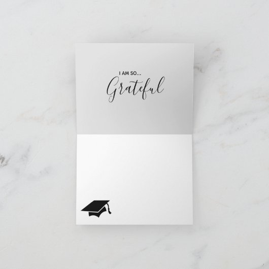 Minamalistisch aangepast Afstuderen Hartelijk dank Bedankkaart (Binnen)