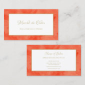 Minamalistisch Sinaasappel Salon Eenvoudig Elegant Visitekaartje (Voorkant / Achterkant)