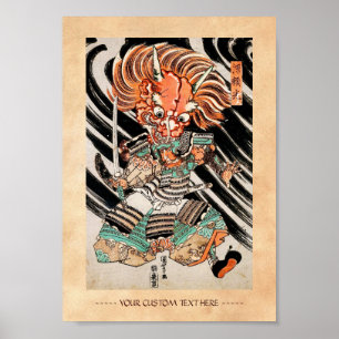 Minamoto Yorimitsu Kuniyoshi Utagawa-held Poster