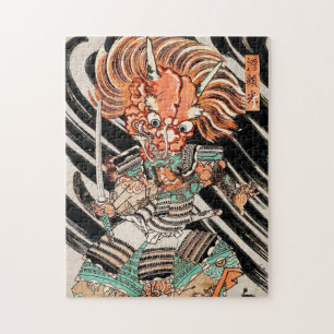 Minamoto Yorimitsu Utagawa held samurai oni demon Legpuzzel