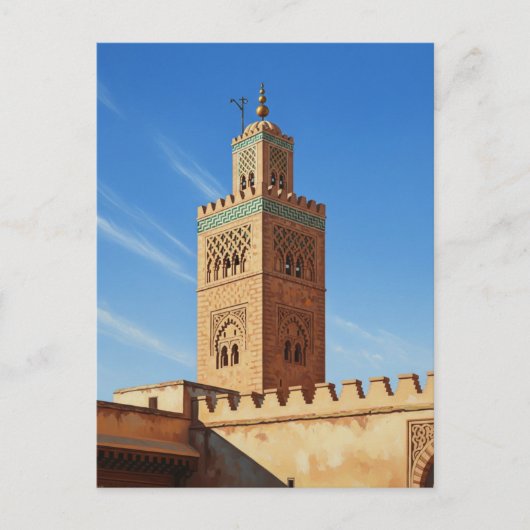 Minaret in Fez Marokko Reizen Briefkaart (Voorkant)