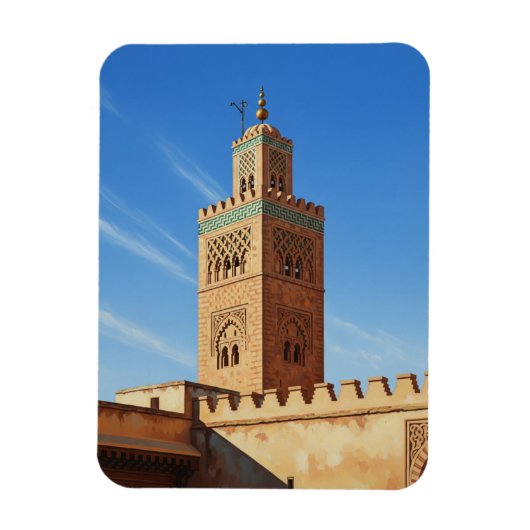Minaret in Fez Marokko Reizen Magneet (Verticaal)