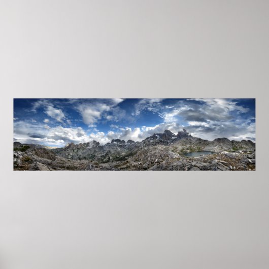Minarets Panorama boven Nydiver Lakes - Sierra Poster (Voorkant)