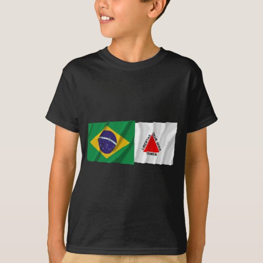 Minas Gerais en Braziliaanse golfvlaggen T-shirt (Voorkant)