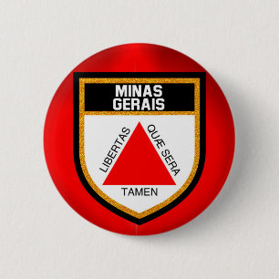 Minas Gerais Flag Ronde Button 5,7 Cm