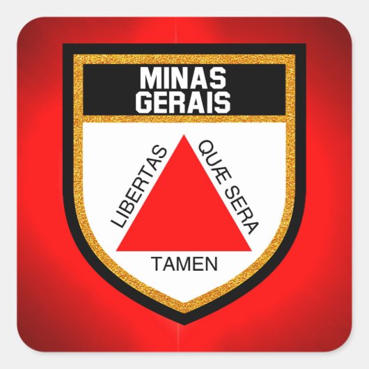 Minas Gerais Flag Vierkante Sticker (Voorkant)