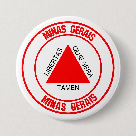 Minas Gerais Round Emblem Ronde Button 7,6 Cm (Voorkant)