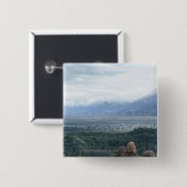 Minas Tirith in Uitzicht Vierkante Button 5,1 Cm (Voorkant /achterkant)