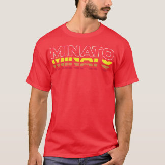 Minato voornaam grappige vintage zonsondergang Min T-shirt