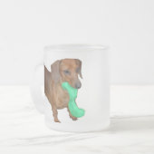 Minature Dachshund Matglas Koffiemok (Voorkant links)