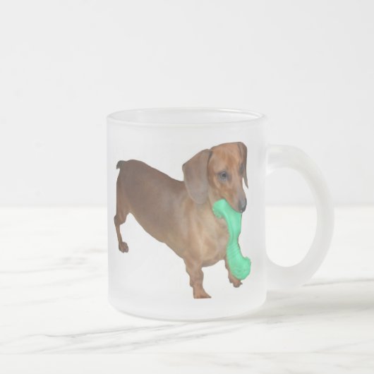 Minature Dachshund Matglas Koffiemok (Rechts)