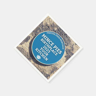 Mince Pies Geboorteplaats - Blauwe Plaque Servet