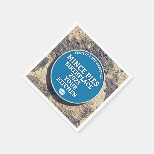 Mince Pies Geboorteplaats - Blauwe Plaque Servet (Hoek)