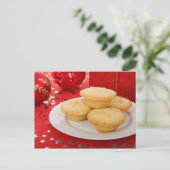 Mince Pies met Kerstmis Feestdagenkaart (Staand voorkant)