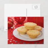 Mince Pies met Kerstmis Feestdagenkaart (Voorkant / Achterkant)