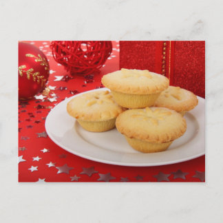 Mince Pies met Kerstmis Feestdagenkaart