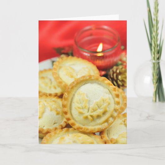 Mince pies voor kerstmis feestdagen kaart (Voorkant)