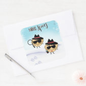 mince spies grap mince taart grappige kerstmis vierkante sticker (Envelop)