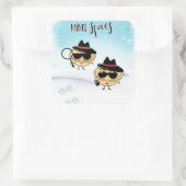 mince spies grap mince taart grappige kerstmis vierkante sticker (Tas)