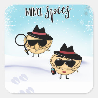mince spies grap mince taart grappige kerstmis vierkante sticker