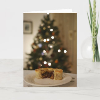 Mince-taart met kerstboom feestdagen kaart