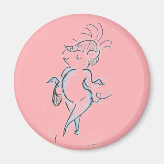 Mincing Lady Pig met een handtas magneet (Voorkant)