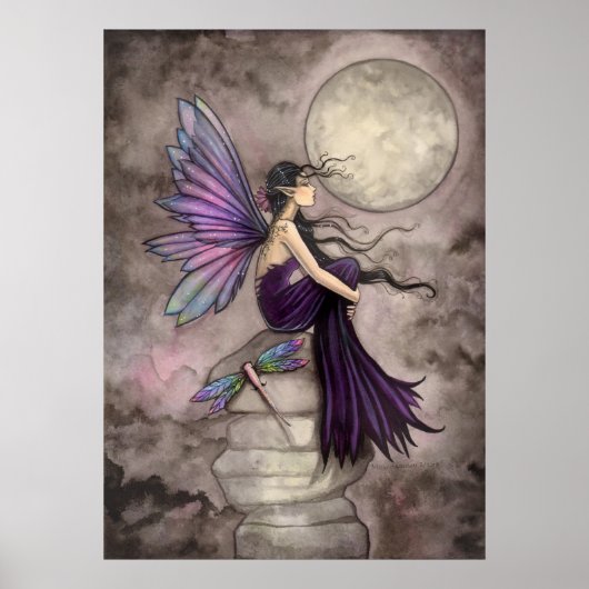 Mind Adrift Fantasy Fairy and Dragonfly Art Poster (Voorkant)