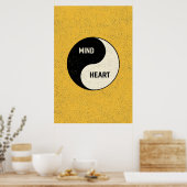 Mind and Heart Yin Yang – Minimalist Philosophy Poster (Keuken)