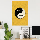 Mind and Heart Yin Yang – Minimalist Philosophy Poster (Thuiskantoor)
