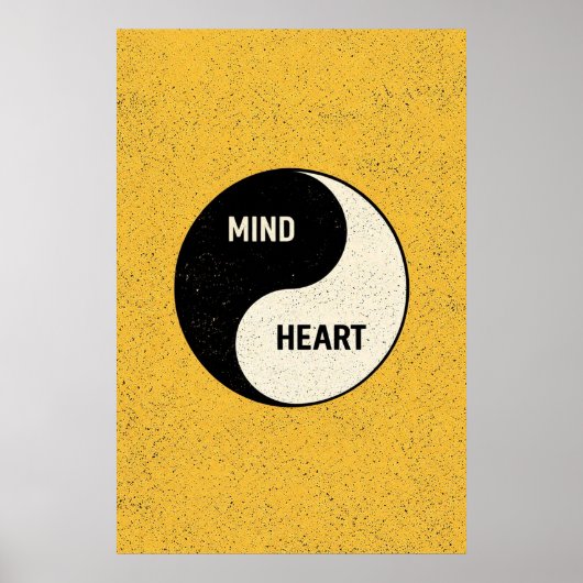 Mind and Heart Yin Yang – Minimalist Philosophy Poster (Voorkant)