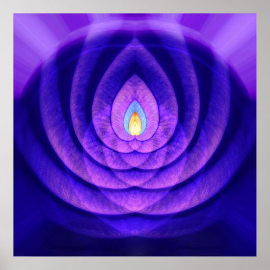 Mind Beacon in Paars en blauw Poster (Voorkant)