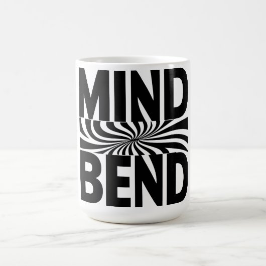 Mind Bend Optische Illusie Vet Zwart-Wit Koffiemok (Center)