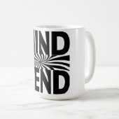 Mind Bend Optische Illusie Vet Zwart-Wit Koffiemok (Voorkant rechts)